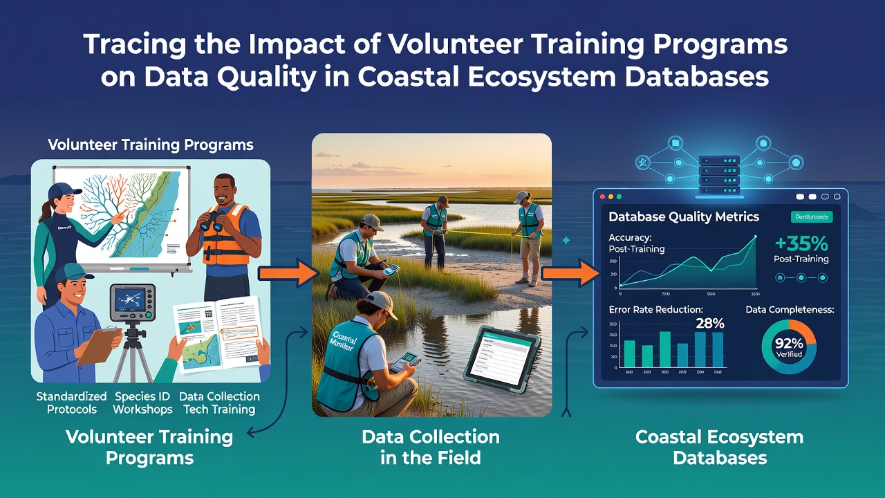Close-up of volunteer entering coastal survey data into a tablet while referencing a training checklist